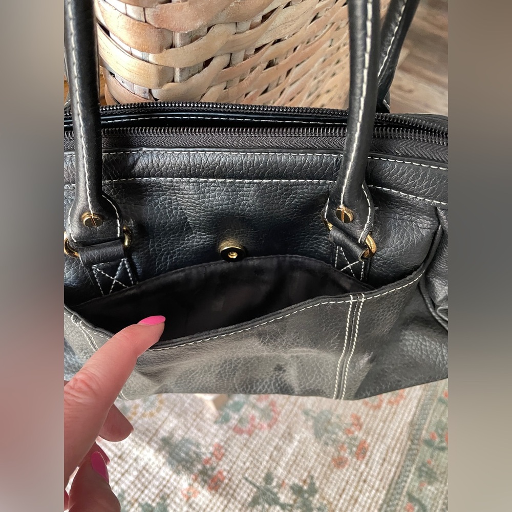 VTG Isaac Mizrahi Leather Shoulder Bag - Picture 3 of 10